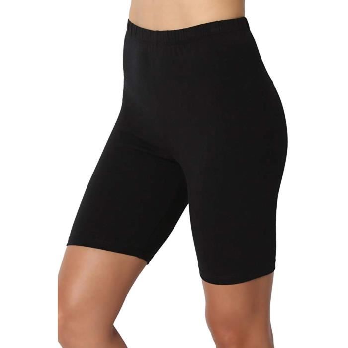 Short Serrés Taille Haute Pour Femmes De Course Sport Yoga Le noir