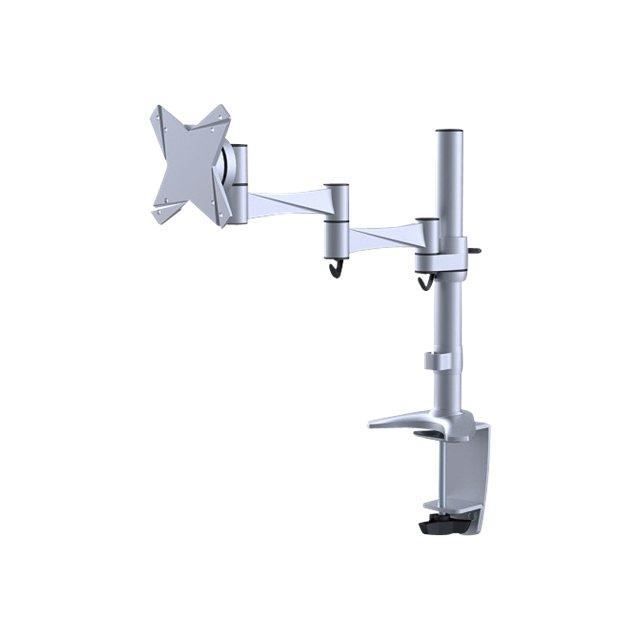 NEWSTAR Kit de montage - Bras articulé - Fixation par pince pour bureau - Montage par passe-câble - Pour écran LCD - Argent
