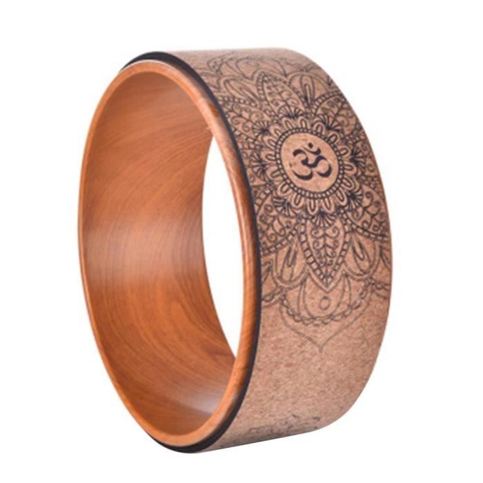 Grain de bois - roue de yoga en liège Roue De Yoga, Roue De Liège Naturelle Étirement Pilates Circle Accessoires De