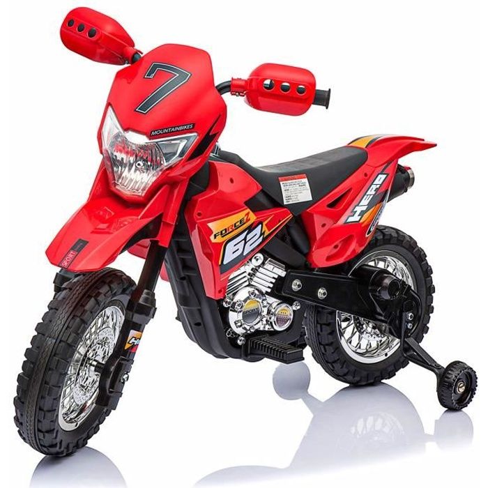 Mini moto électrique pour enfant 6V - Puissance: 35W - Vitesse max: 6 km/h - A partir de 12 mois - Autonomie: 15 à 30 min