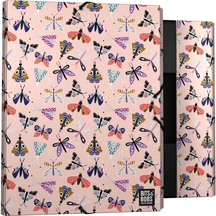 Classeur 3 Rabats Carton Rigide Grafoplas - Collection Mafalda Bird, Format A4, Fermeture élastique - 4