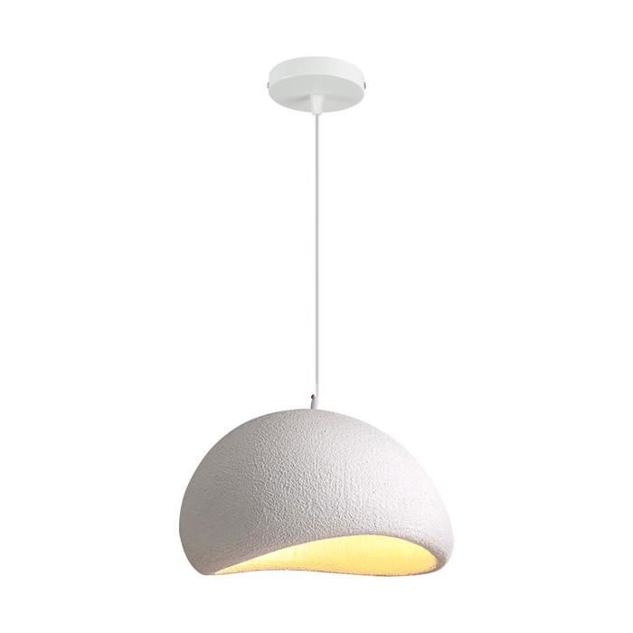 WOTTES Suspension Luminaire Moderne Créatif Blanc Lustre Design Mousse Vintage E27 Lampe 1pcs Ø20cm pour Cuisine Salle à Manger