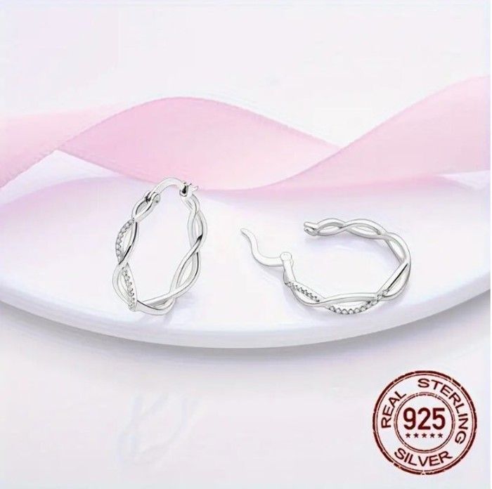 Boucles d’oreille créoles argent 925 et strass KTE092