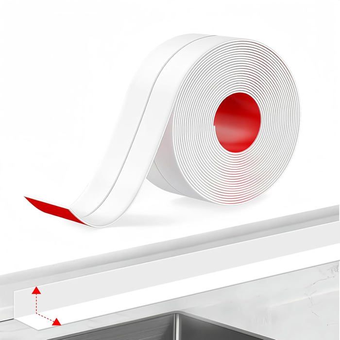 Ruban Étanchéité Romon PVC 3.8cm X 3.2m - Auto-Adhésif Anti-Moisissure - Pour Salle De Bain Et Cuisine