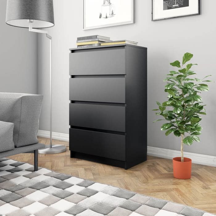 SALE 2025Meuble bas bahut vaisselier - Buffet Noir 60x35x98 5 cm - bois dingénierie 28 35 Kg 7419