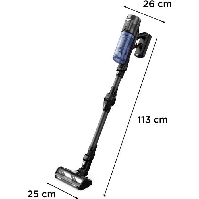 Aspirateur balai 2 en 1 ROWENTA RH9LC1WO Technologie cyclonique Filtration 99 9% Recharge rapide 3h30 - vue 2