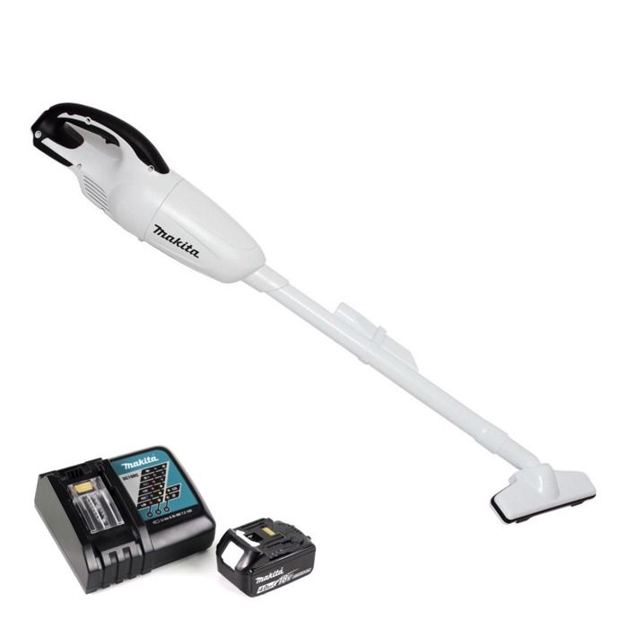 Aspirateur à batterie - Makita - DCL 180 - 18 V - Blanc - Batterie 40 Ah - Chargeur inclus