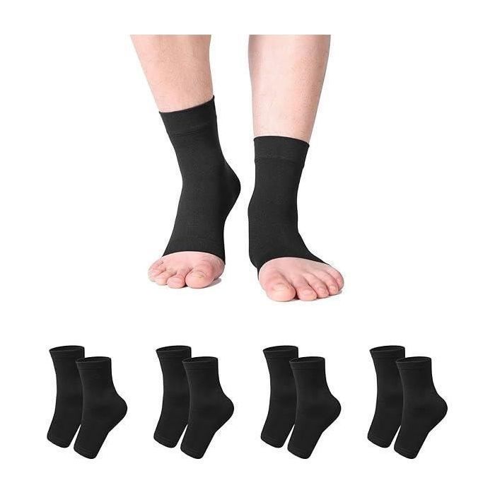 4 Paires Chaussettes de Contention à Bout ouvert Chaussettes de Compression Noires bas de Compression Femmes de Sport Noir#L/XL