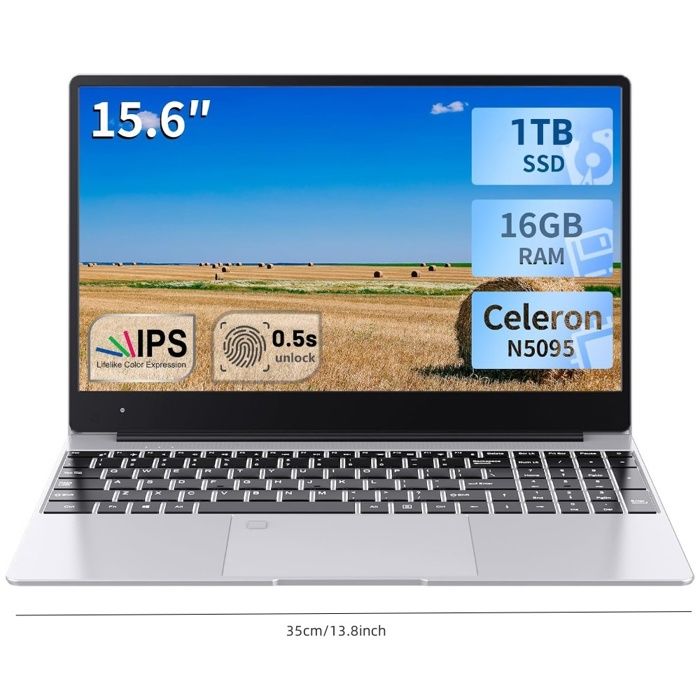 Acmine PC Portable – Windows 11 – 15.6 HD – RAM 16GB – SSD 1TB – Intel Alder Lake N5095 – QWERTY