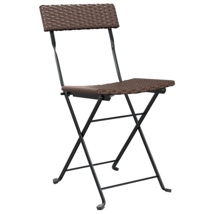 Chaises de bistrot pliantes lot de 2 Résine tressée et acier(77262) ZLH Chaises de bistrot pliantes lot de 2 Résine tressée et acier(77262) ZLH