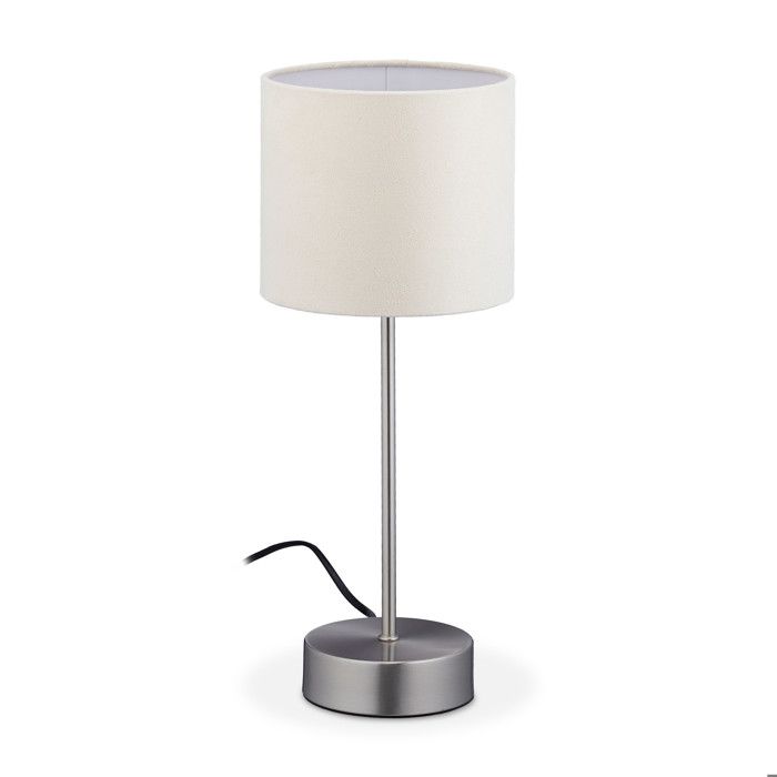 Relaxdays Lampe de table de nuit Tactile réglable moderne 3 niveaux E14 Veilleuse HxD 40x16 cm abat-jour