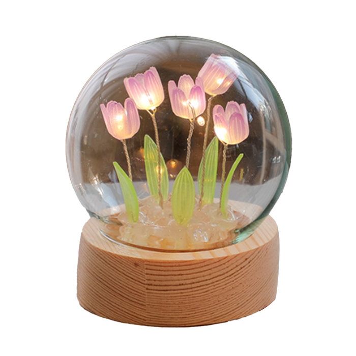 Veilleuse en forme de fleur tulipe décoration dintérieur veilleuse lampe de chevet pour bureau chambre à coucher Label
