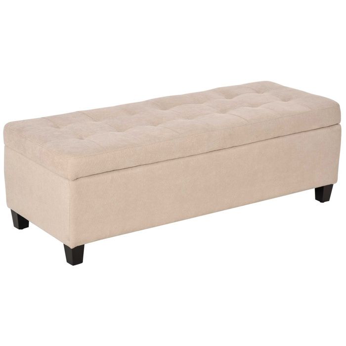 banquette banquette rembourrée avec rangement canapé - lit avec couvercle look Lin tabouret poitrine tabouret de rangement