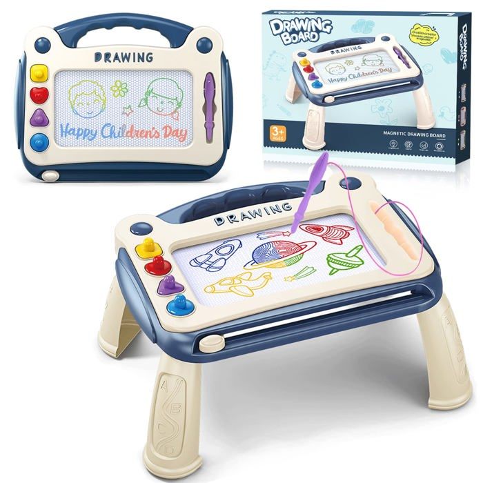 Ardoise Magique Bleue avec Pieds - Tableau de Dessin Magnétique - Jouet Éducatif pour Enfant 2 Ans - Jouets pour Garçons et Filles