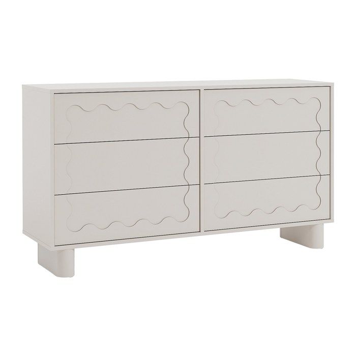 Commode 6 tiroirs – MDF – Beige – ANEZA Commode 6 tiroirs – MDF – Beige – ANEZA
