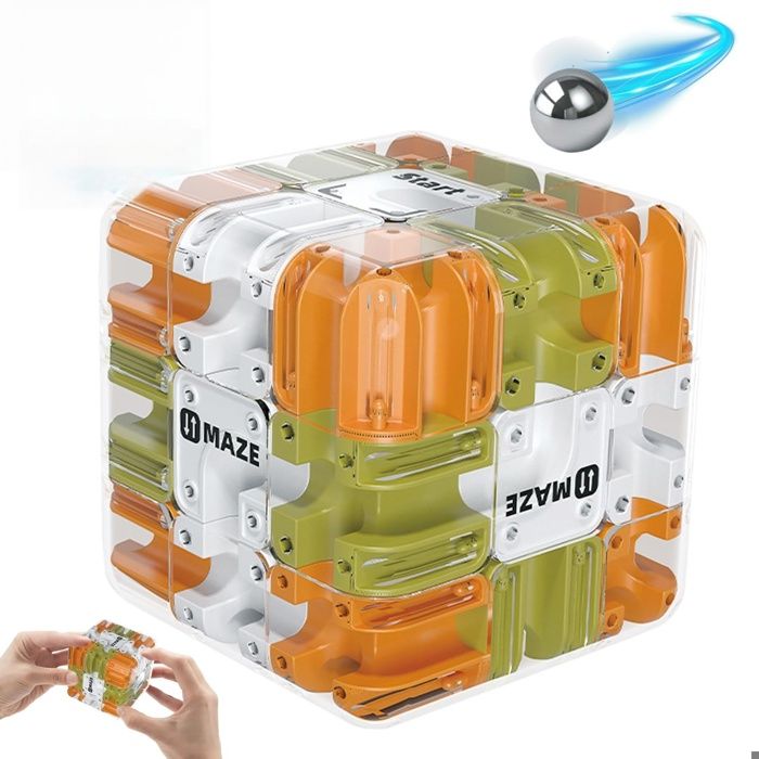 Jeu Logique Cérébral Cube Labyrinthe 3D - Puzzle Balle à Labyrinthe 8,5