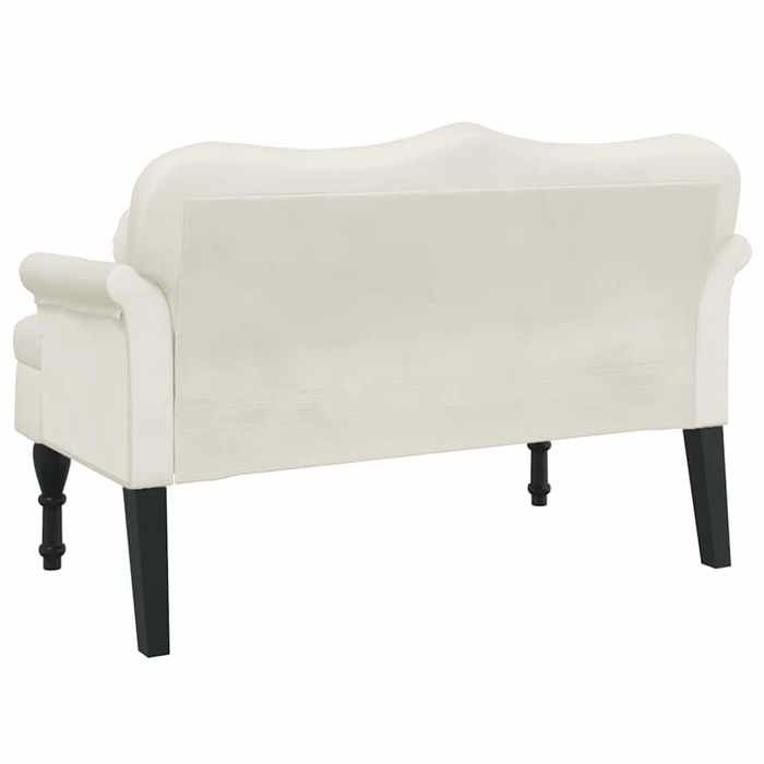 Black Friday Banc salon - JILL - Banquette/Coffre - avec coussins crème 120 5x65x75 cm - velours BB335