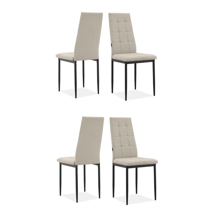 Becca-chaise De Salle à Manger En Tissu Crème 4 Packs