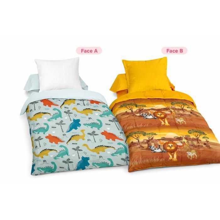 Couette - MORTREUX - Dinosaures / Savanah - 140 x 200 - Tempérée - Microfibre 300 g/m²