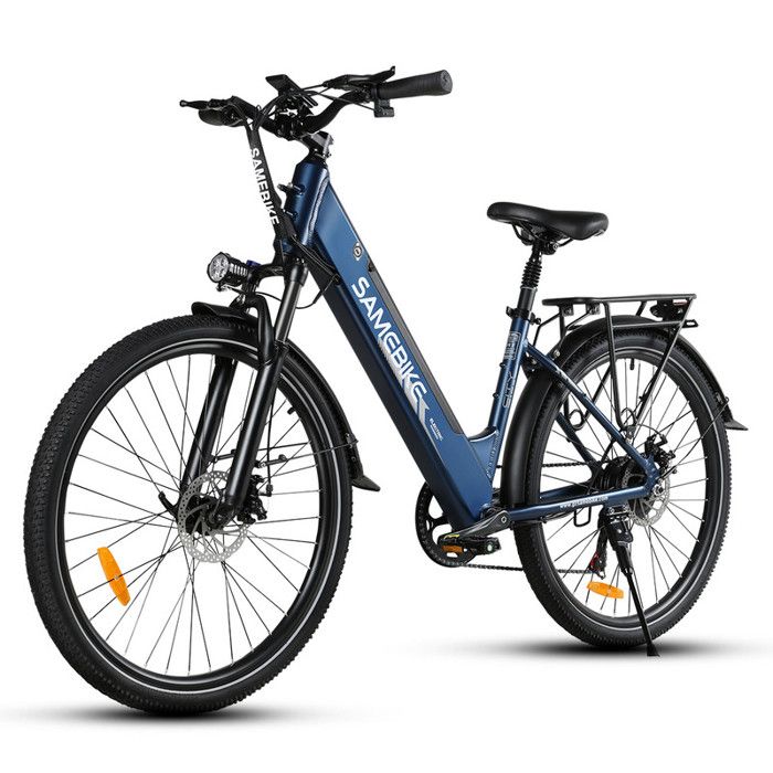 Vélo Electrique Samebike RS-A01 Pro - 500 W - 36 V 15 Ah - Vitesse Max 35 km/h Vélo Electrique Urbain Femme Cadre 26 Pouces Bleu