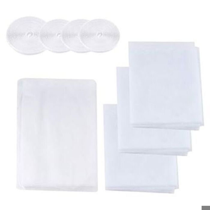 Moustiquaire adhésive pour fenêtre - PZCC - Lot 3x150×130 + 1x150×200 - Polyester lavable - Fixation scratch - Maillage