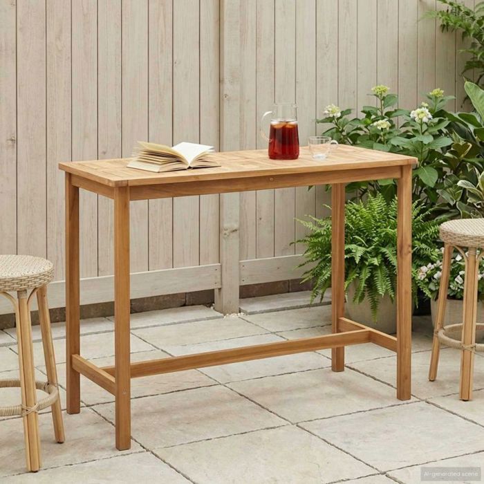 Bar de jardin - desserte de jardin Vidaxl Table de bar Naturel 150 x 75 x 105 cm Bois de teck massif