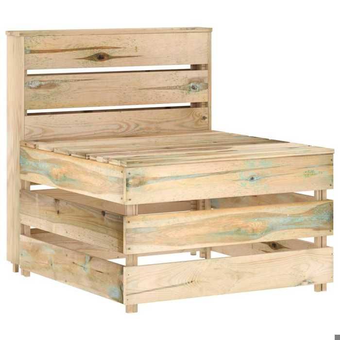 VIDAXL Canapé/Sofa palette de milieu de jardin - ANTI-UV - bois de pin imprégné 60x70x66 cm M10716