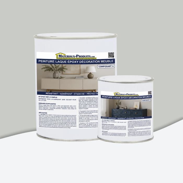 Peinture laque époxy meubles cuisine salle de bain rénovation décoration Kit de 1 Kg Gris Clair RAL 7035