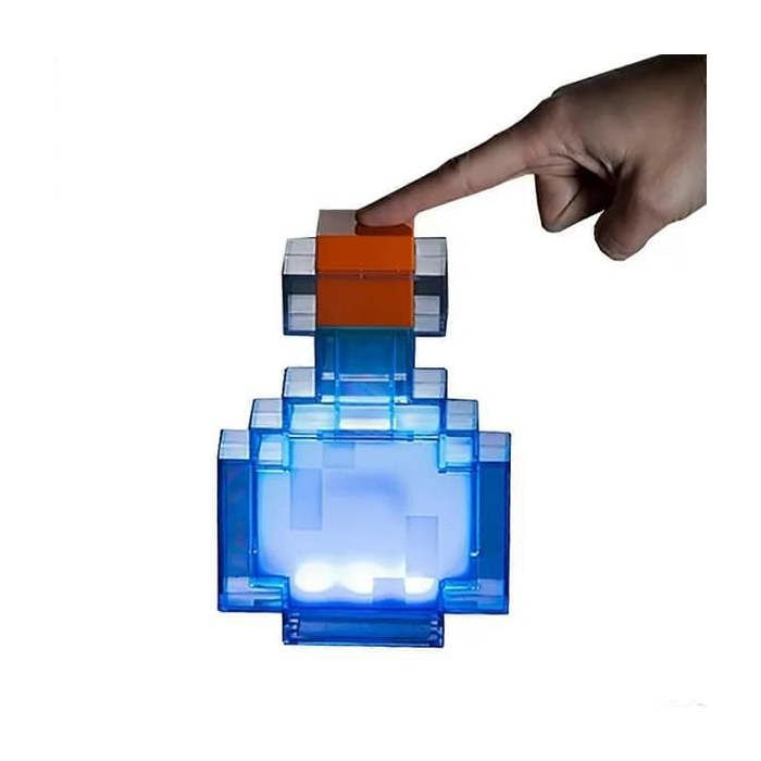 Lampe de bureau LED Minecraft en forme de bouteille à couleurs changeantes Veilleuse 18 cm