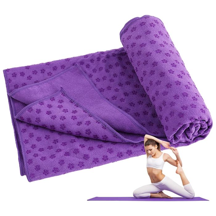 Couverture de Yoga 183x63cm yoga-pilates tapis serviette anti-glissant avec un sac - BEARWIN - violet blanket accessoire
