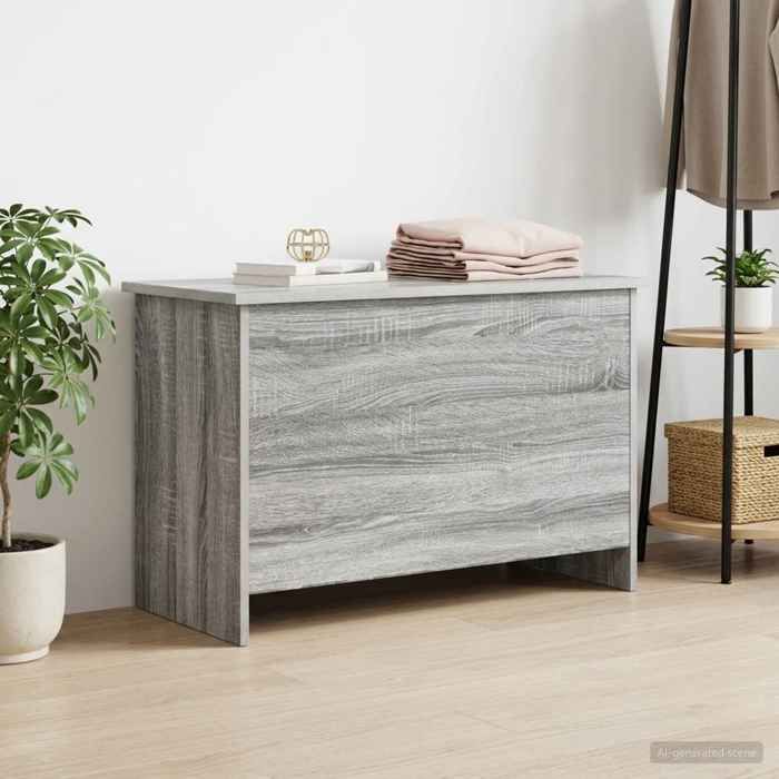 vidaXL Coffre de rangement avec stockage Sonoma gris 80 x 40 x 50 cm 8011264