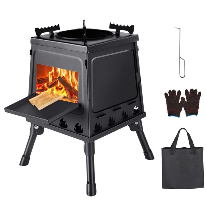 Poêle de camping avec porte-pots réglables et jambes pliables pour le camping le voyage en sac à dos la randonnée