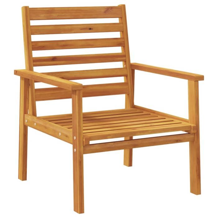 Fauteuil de jardin lot de 2 avec coussin bois massif dacacia_2 ans garantie_32295