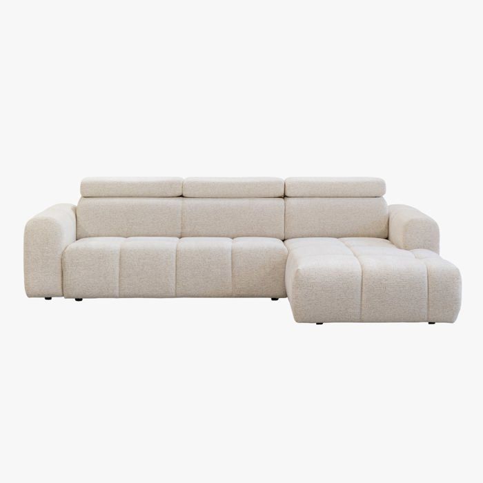 ALEXIA Canapé dangle convertible convertible en tissu beige 304 cm ALEXIA Canapé dangle convertible convertible en tissu beige 304 cm