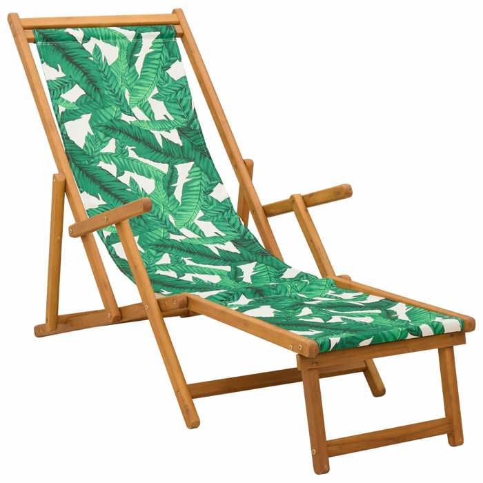 Elégance - Chic Bain de Soleil - Chaise longue pliante 3 Position - Bois - deucalyptus massif - 61x155x95cm_0228562