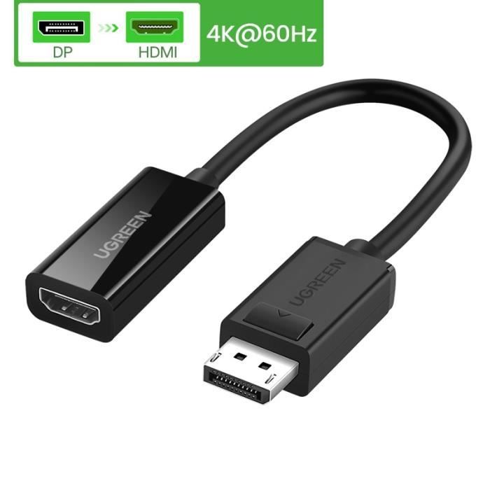 Adaptateur UGREEN DisplayPort vers HDMI 4K 60Hz mâle vers femelle