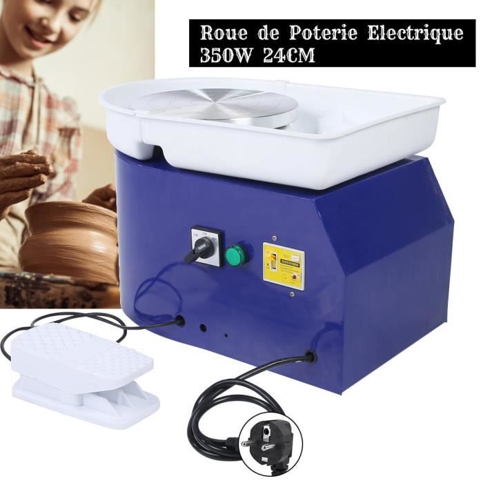 Roue De Poterie Électrique 15cm Vitesse 0-200 Tr/min Avec Cuve Amovible Et 11 Outils - Machine Poterie DIY