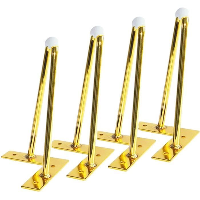 Tow000ack 1x Pieds De Meubles En Aluminium Pattes De Table Réglable,Jambes De Support En Métal Pour Plans De Travail,Table À Manger,Bureau,Bar,avec Vis ,Or,Hauteur Personnalisée (85cm(33.5in