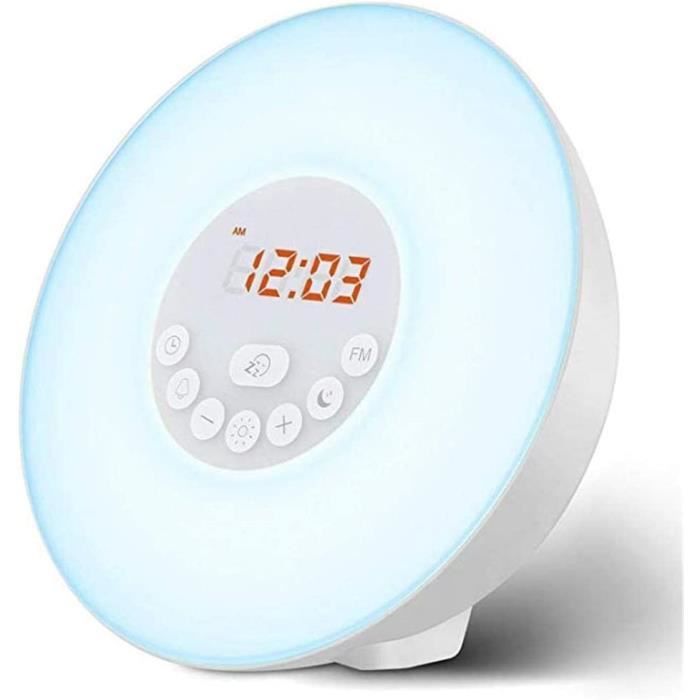 Réveil Simulateur D'aube Et Crépuscule - Lumière Graduelle, Radio FM, Sons Naturels (PETSTIBLE)
