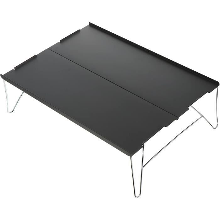 Table Basse Pliante Noire – 80x40x45 Cm – Intérieur/extérieur – Pour Jardin, Salon, Camping