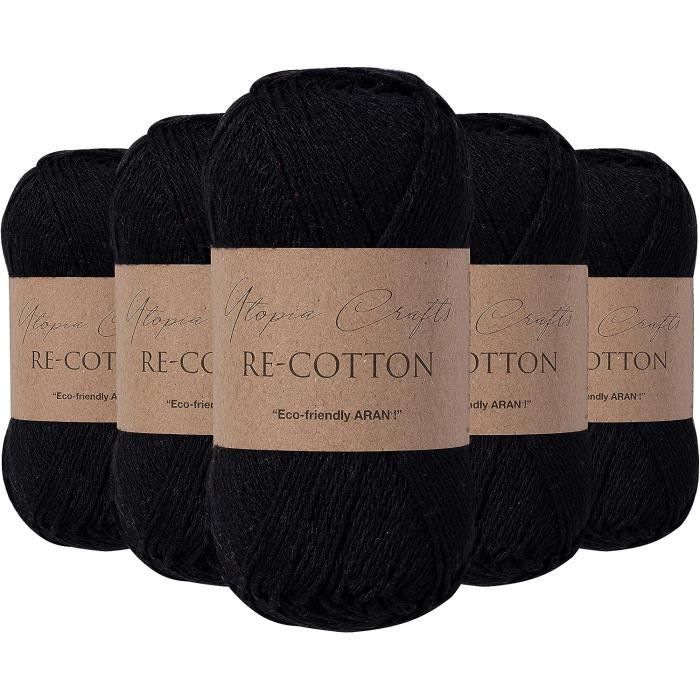 Lot De 10 Pelotes Fil Coton Recyclé Pour Amigurumi - Blanc - 50 G Chacune, 130 M - Écologique
