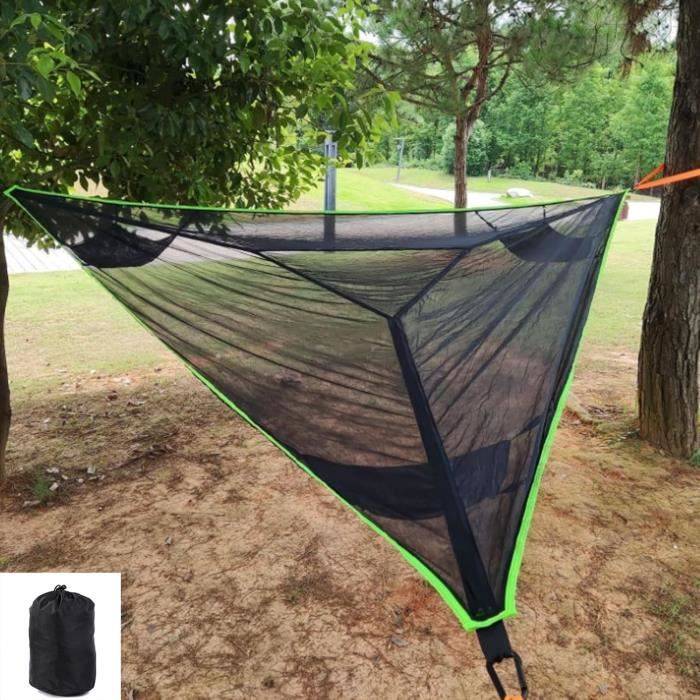 Hamac XXL Pour 2 Personnes – 240x160cm, Bleu, Capacité 150kg – Coton/polyester