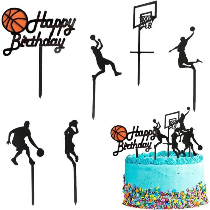 LAPONO Lot de 8 décorations de gâteau de basket-ball en forme d'étoile LAPONO Lot de 8 décorations de gâteau de basket-ball en forme d'étoile