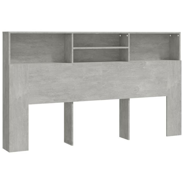 Tête de lit avec rangement accessoire de lit table de chevet etagere 180 x 19 x 1035 cm MDF gris TDL0200033