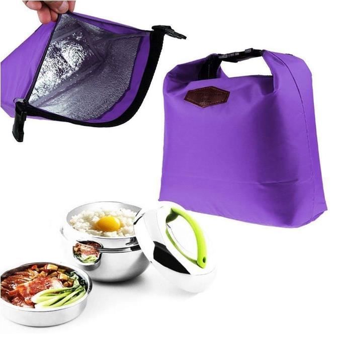 Sac Isotherme Repas 5.5L - Garde Au Chaud Et Au Froid, Pliable, Idéal Bureau Et école (noir)