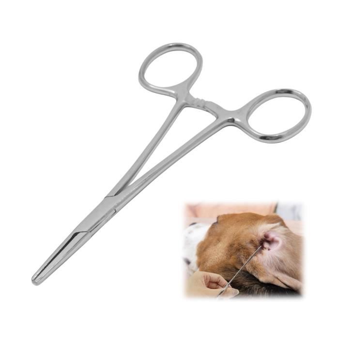 Pince à Clamper Pince de Verrouillage Inox Poils de Chat et de Chien Pince Piercing Courbe Pince Droite Pince pour la Pêche