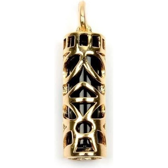 MAGNIFIQUE PENDENTIF Homme/femme TIKI sagesse&ONYX plaqué or 750/000