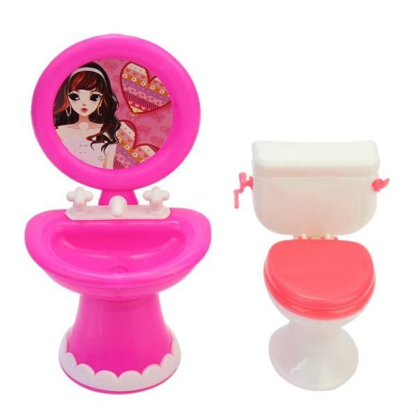 Maison De Caroline Poupée 5 Pièces Maison De Poupée Salle De Bain Ensemble De Salle De Bain Maison De Poupee En Ceramique Meubles Miniatures Jouets Maison De Poupee En Ceramique Toilettes Lavabo