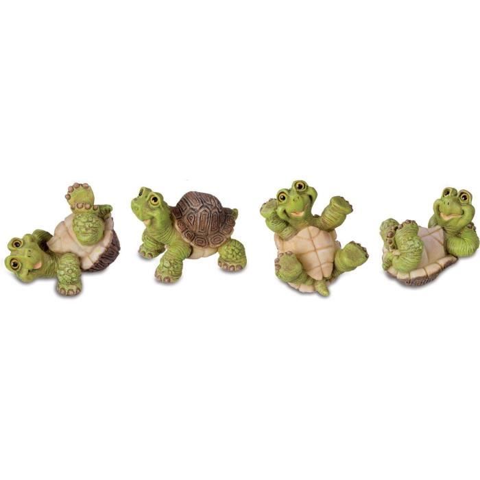 Lot De 4 Figurine Statuette Tortue Rigolote Cdiscount Maison