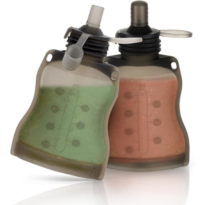 Gourdes Réutilisables 4 Unité, Sachet Conservation Lait Maternelle Gourde Compote Aliments